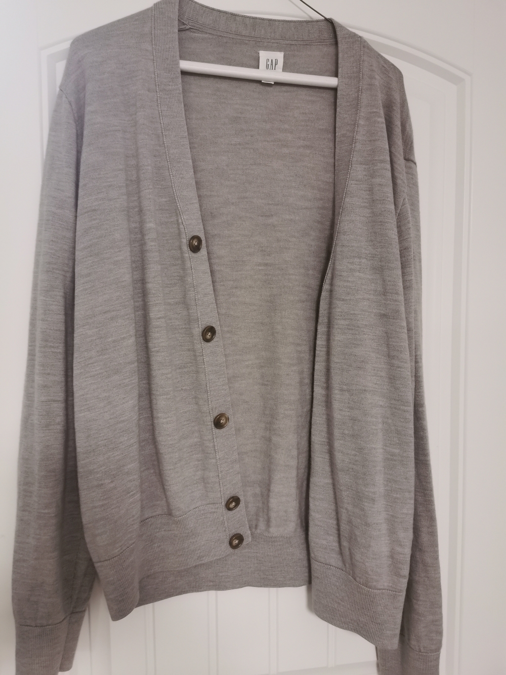 GAP Men's Light Gray Button-Front Cardigan